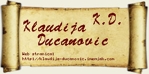 Klaudija Ducanović vizit kartica